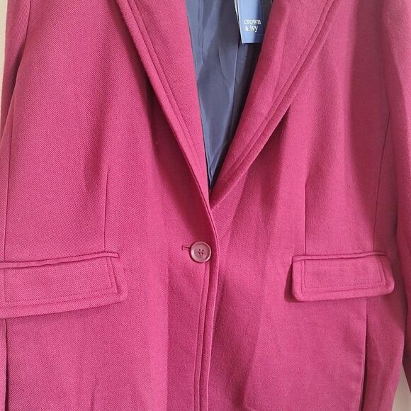 NWT Crown & Ivy Cranberry Red Car Coat XL - Picture 8 of 11